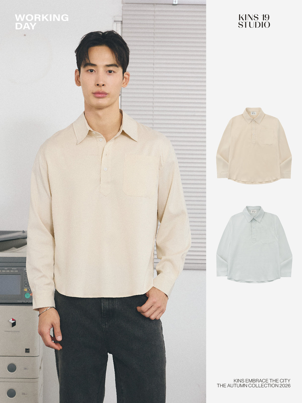 KINS 19 STUDIO |  KINS Half Placket Shirt [KN159]