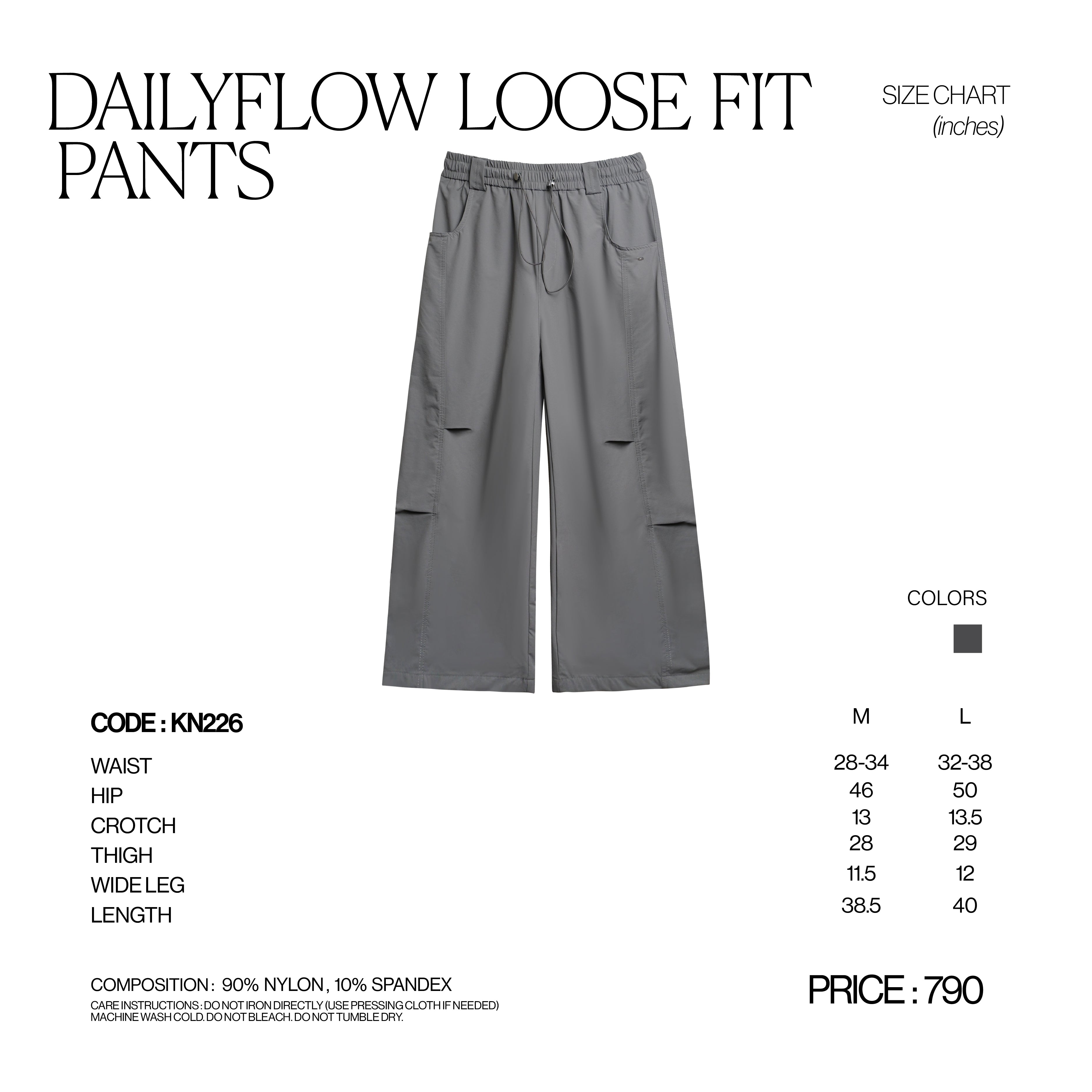 KINS 19 STUDIO | DAILYFLOW LOOSE FIT PANTS [KN226]