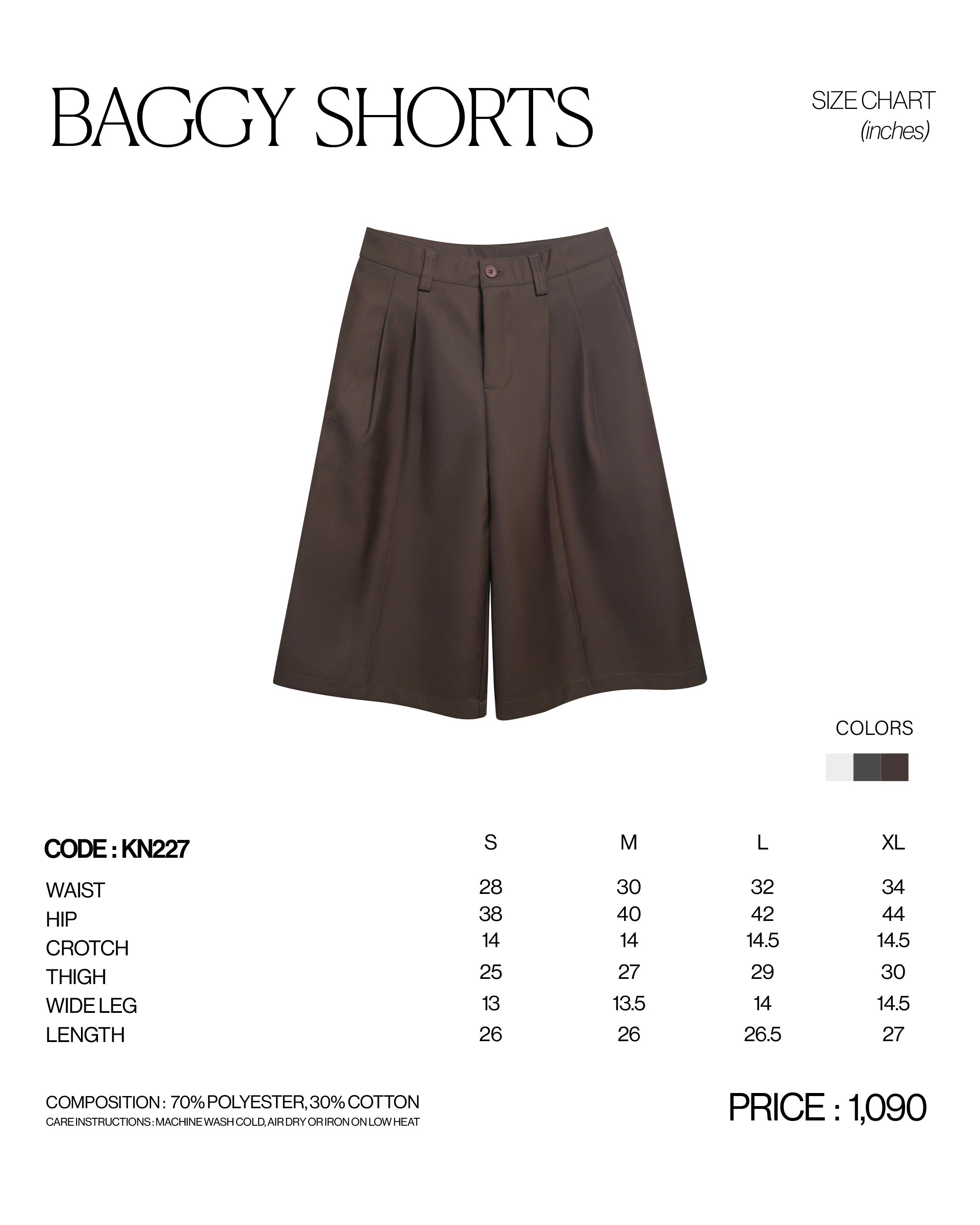 KINS 19 STUDIO |  BAGGY SHORTS [KN227]