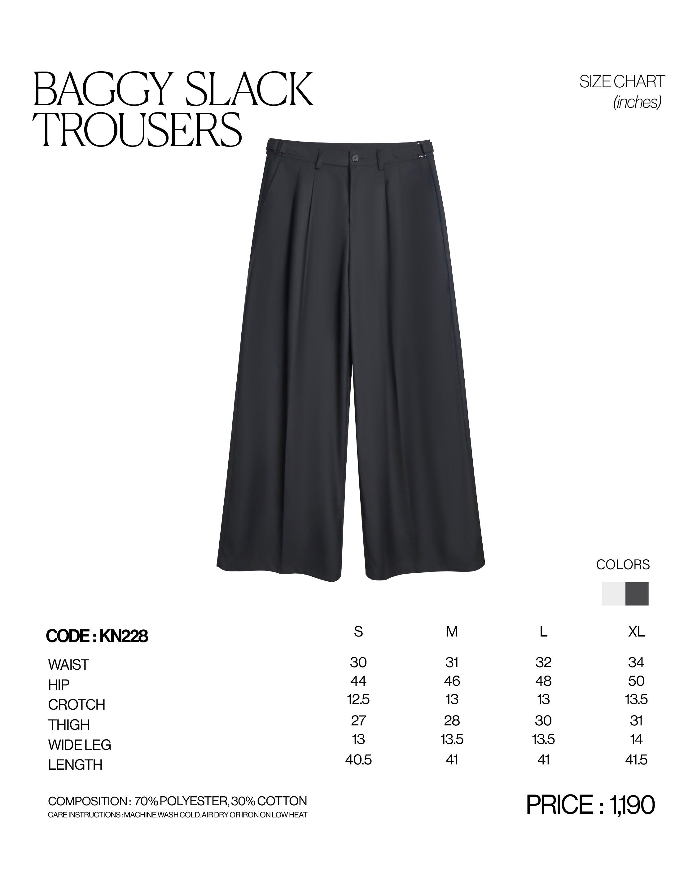 KINS 19 STUDIO |  BAGGY SLACK TROUSERS [KN228]