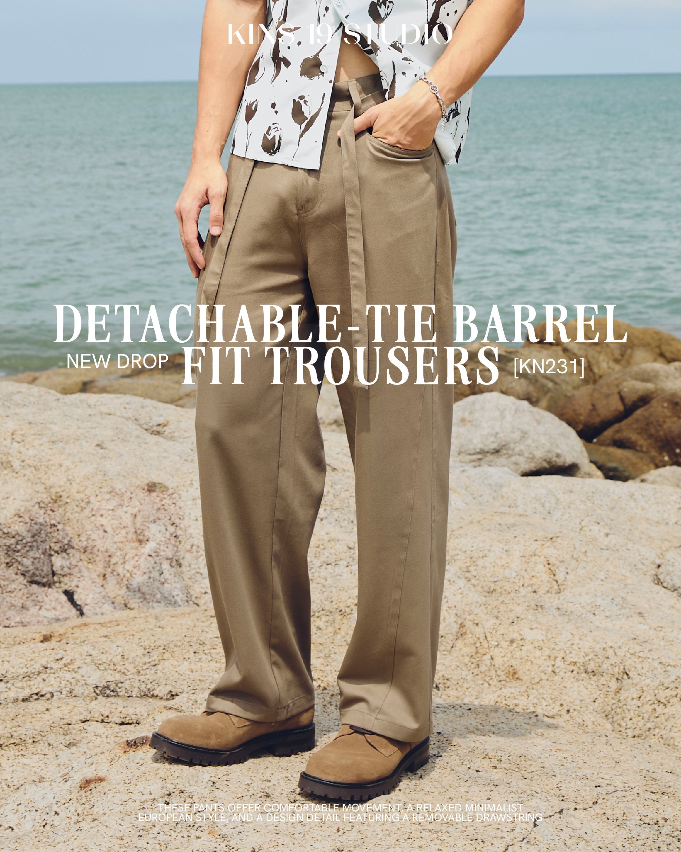 KINS 19 STUDIO |  KINS Detachable-Tie Barrel Trousers [KN231]