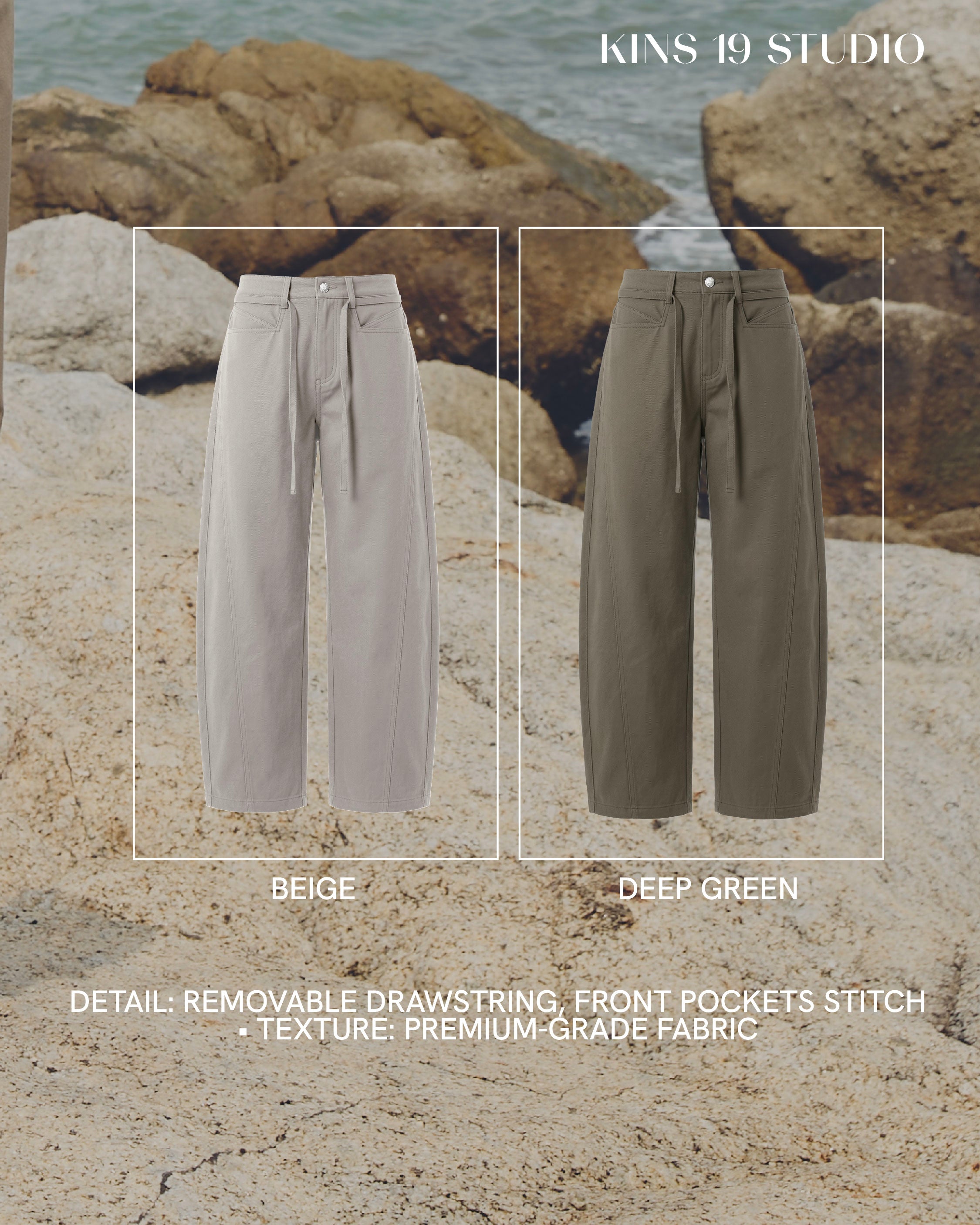KINS 19 STUDIO |  KINS Detachable-Tie Barrel Trousers [KN231]
