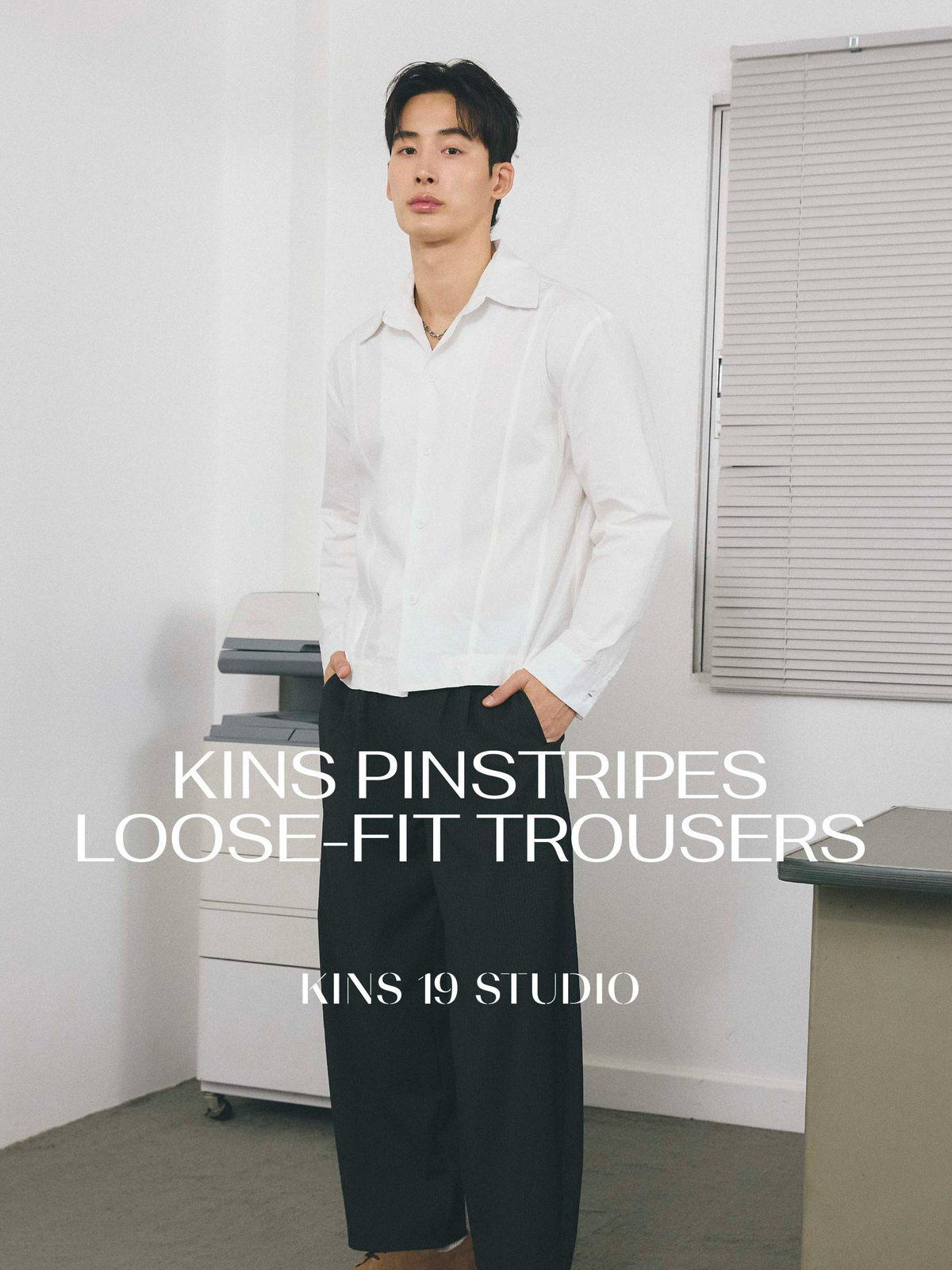 KINS 19 STUDIO |  KINS Pinstripes Loose-Fit Trousers[KN232]