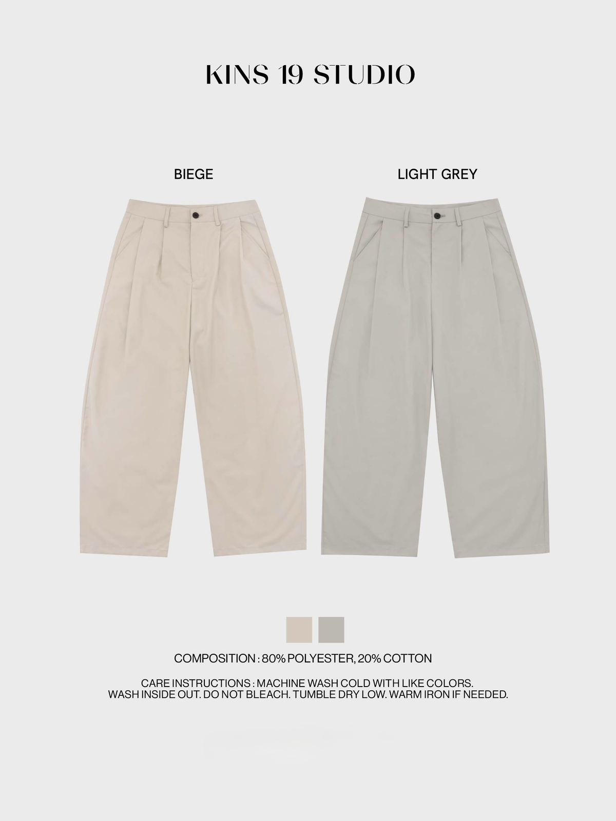 KINS 19 STUDIO |  KINS Overlap Pleats Loose-Fit Trousers [KN233]