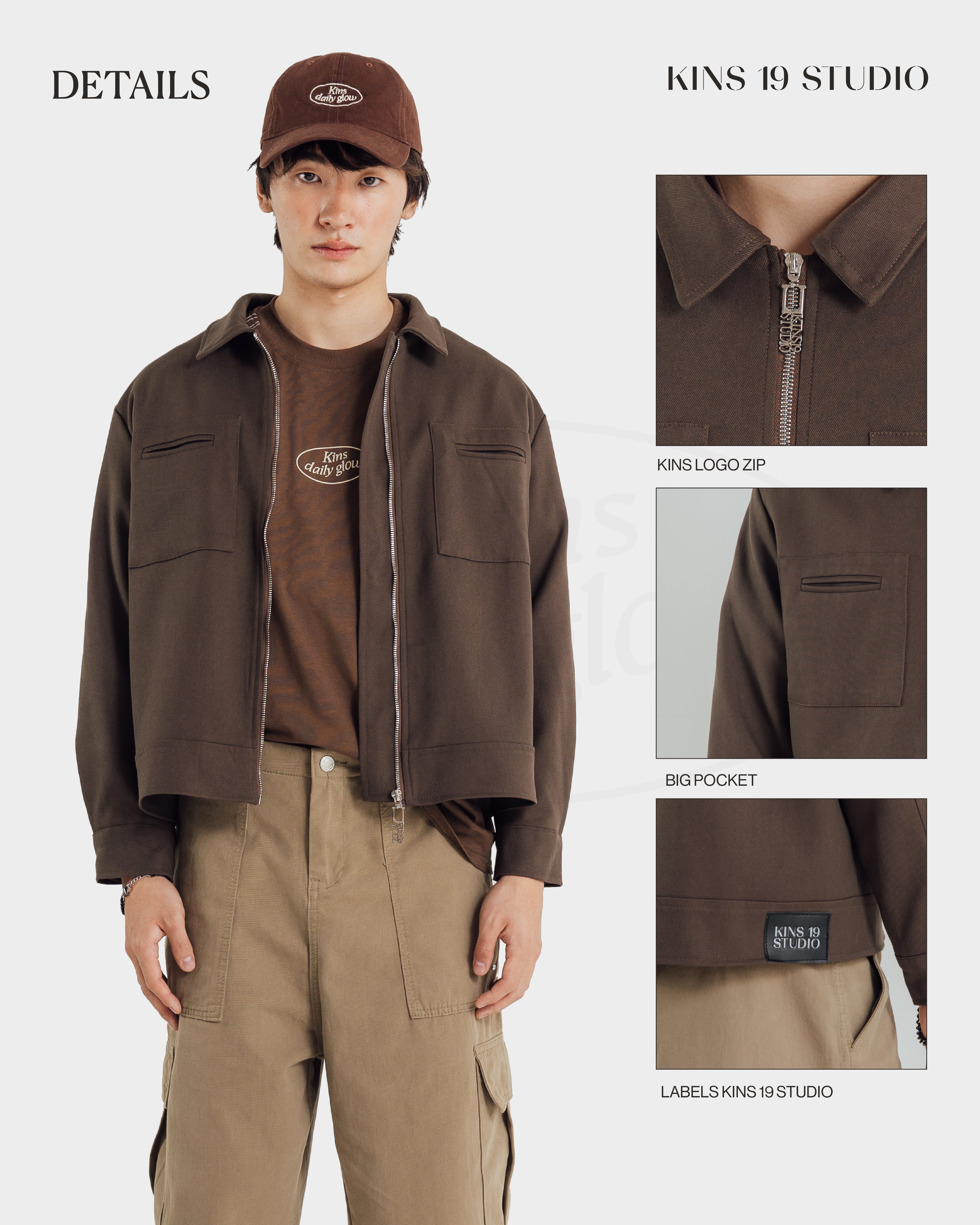 KINS 19 STUDIO |  URBAN GLOW ZIP JACKET [KN323]