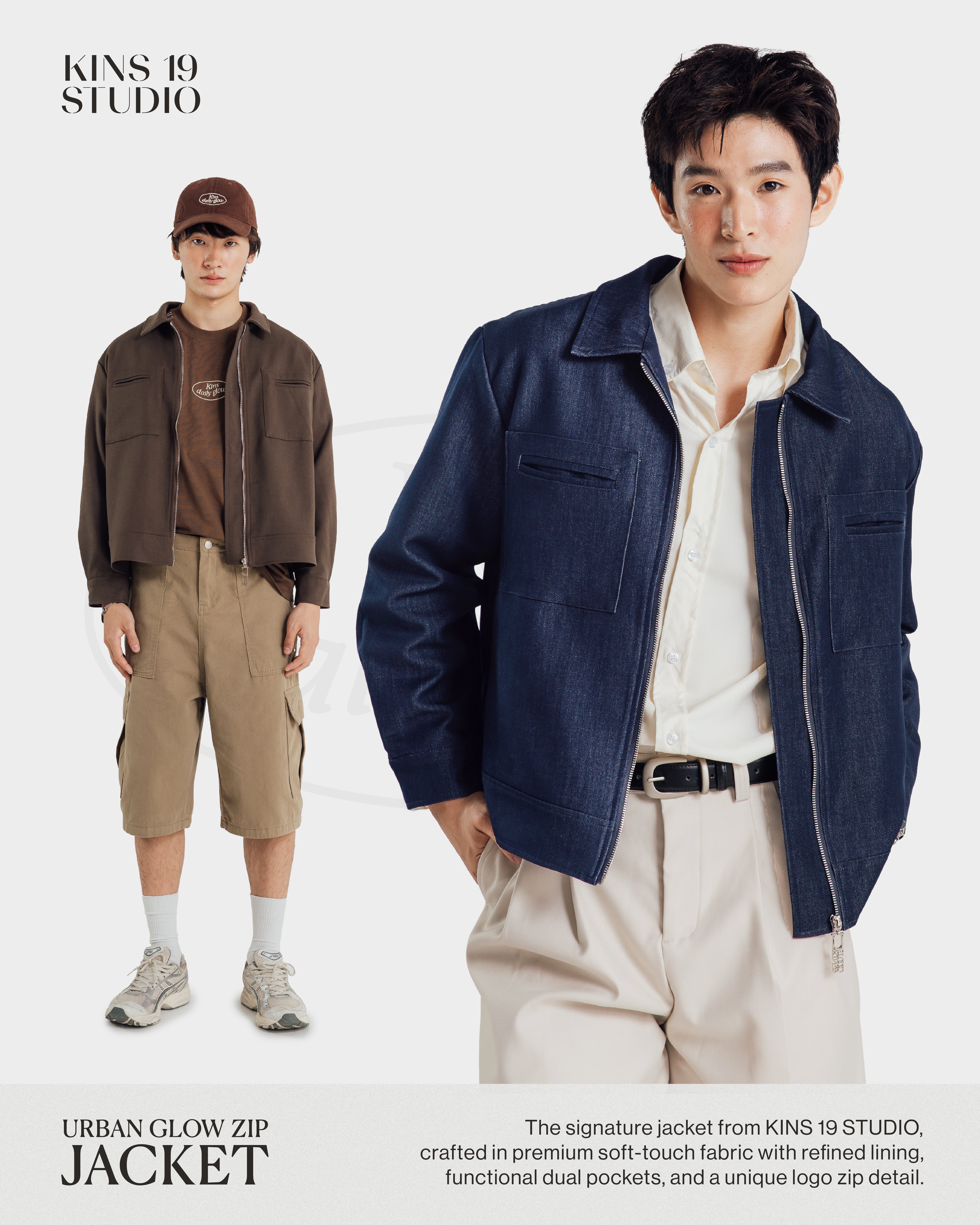 KINS 19 STUDIO |  URBAN GLOW ZIP JACKET [KN323]