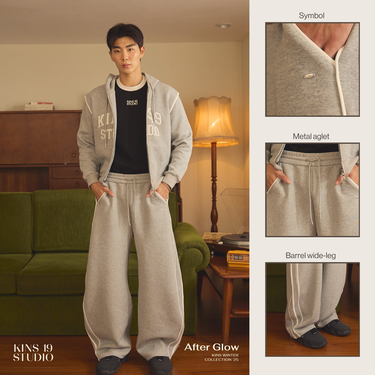KINS 19 STUDIO | KINS Barrel Wide-leg Sweatpants [F118]