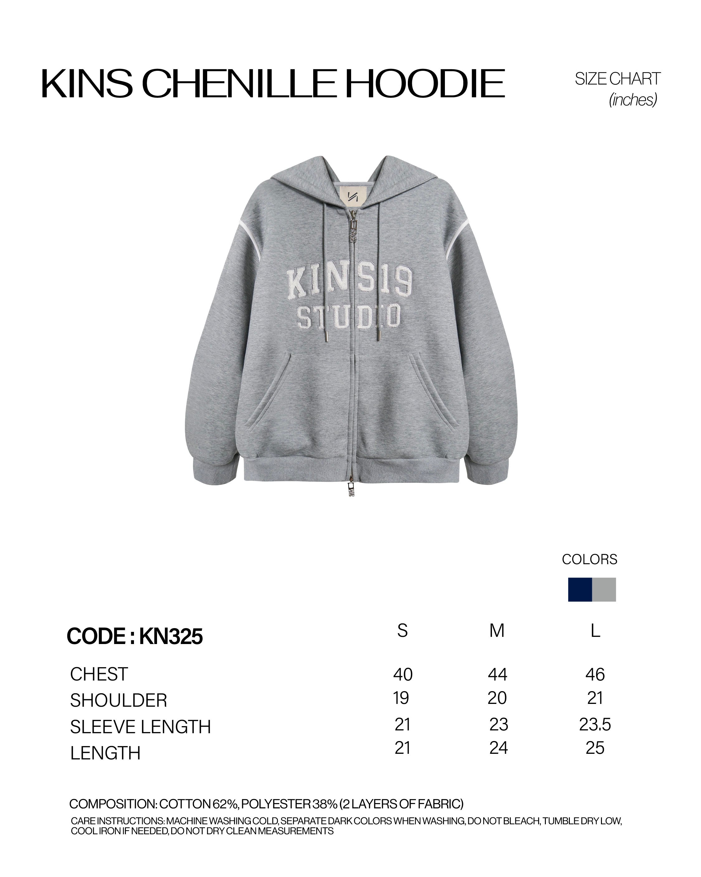 KINS 19 STUDIO | KINS Chenille Hoodie [KN325]