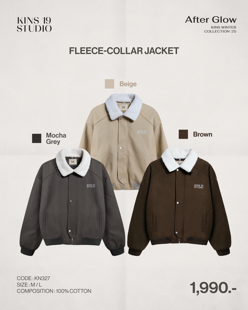 KINS 19 STUDIO | KINS Fleece-Collar Jacket [KN327]