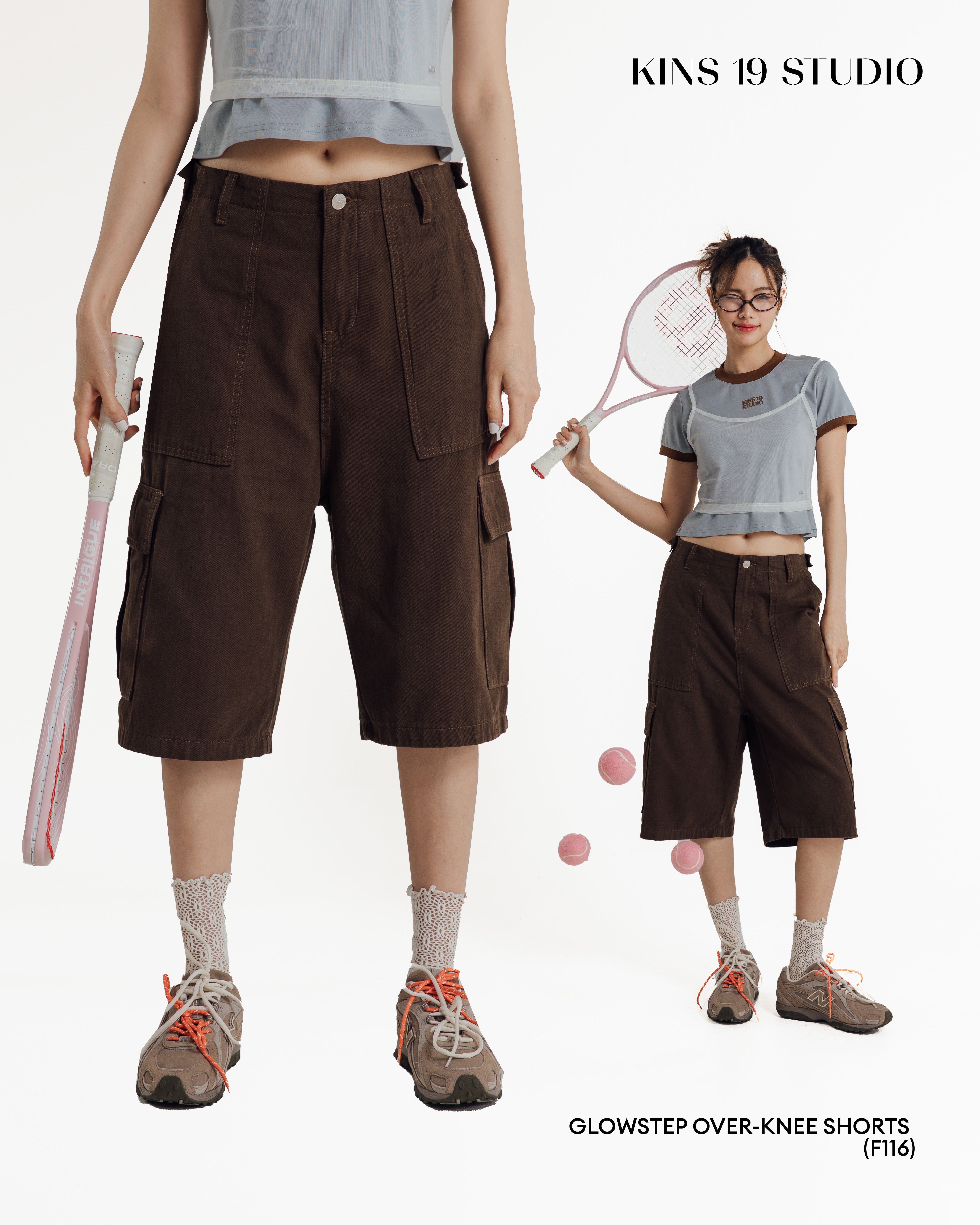 KINS 19 STUDIO |  GLOWSTEP OVER-KNEE SHORTS [F116]