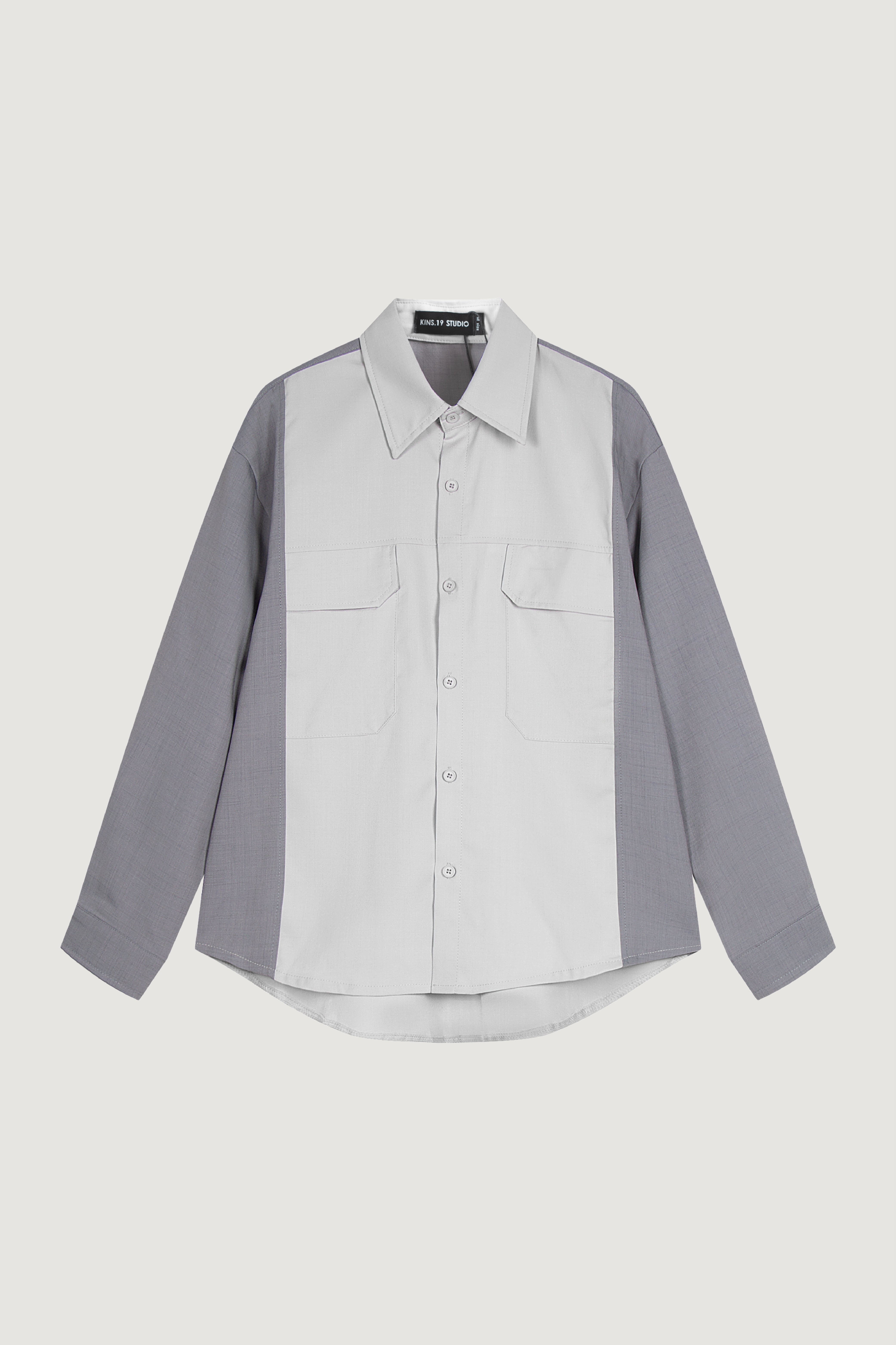 KINS | TWO TONE LOOSE SHIRT KS06