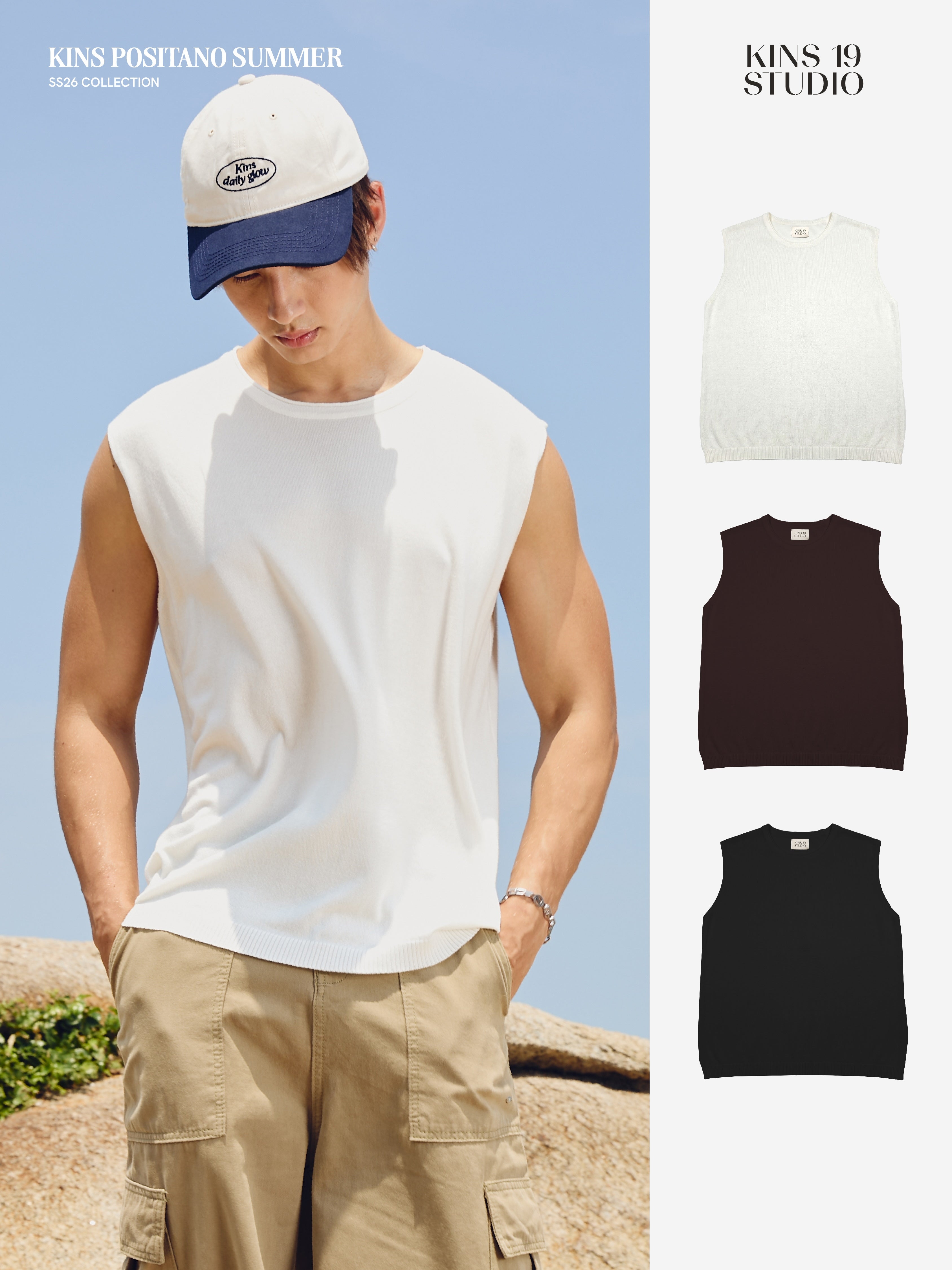 KINS 19 STUDIO | KINS Sleeveless Relaxed Tee [KS22]