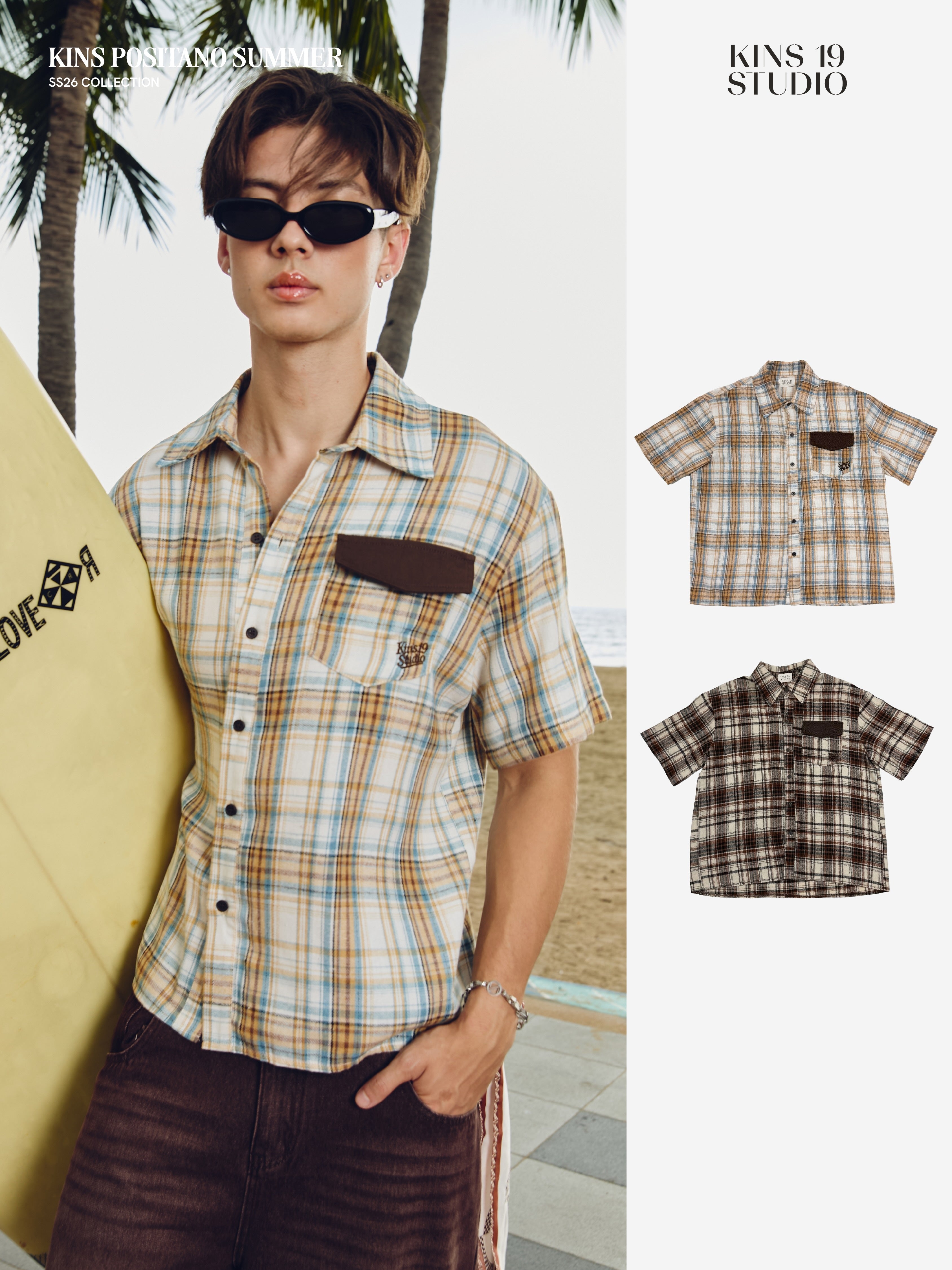 KINS 19 STUDIO |  KINS Short Plaid Shirt [KS23]