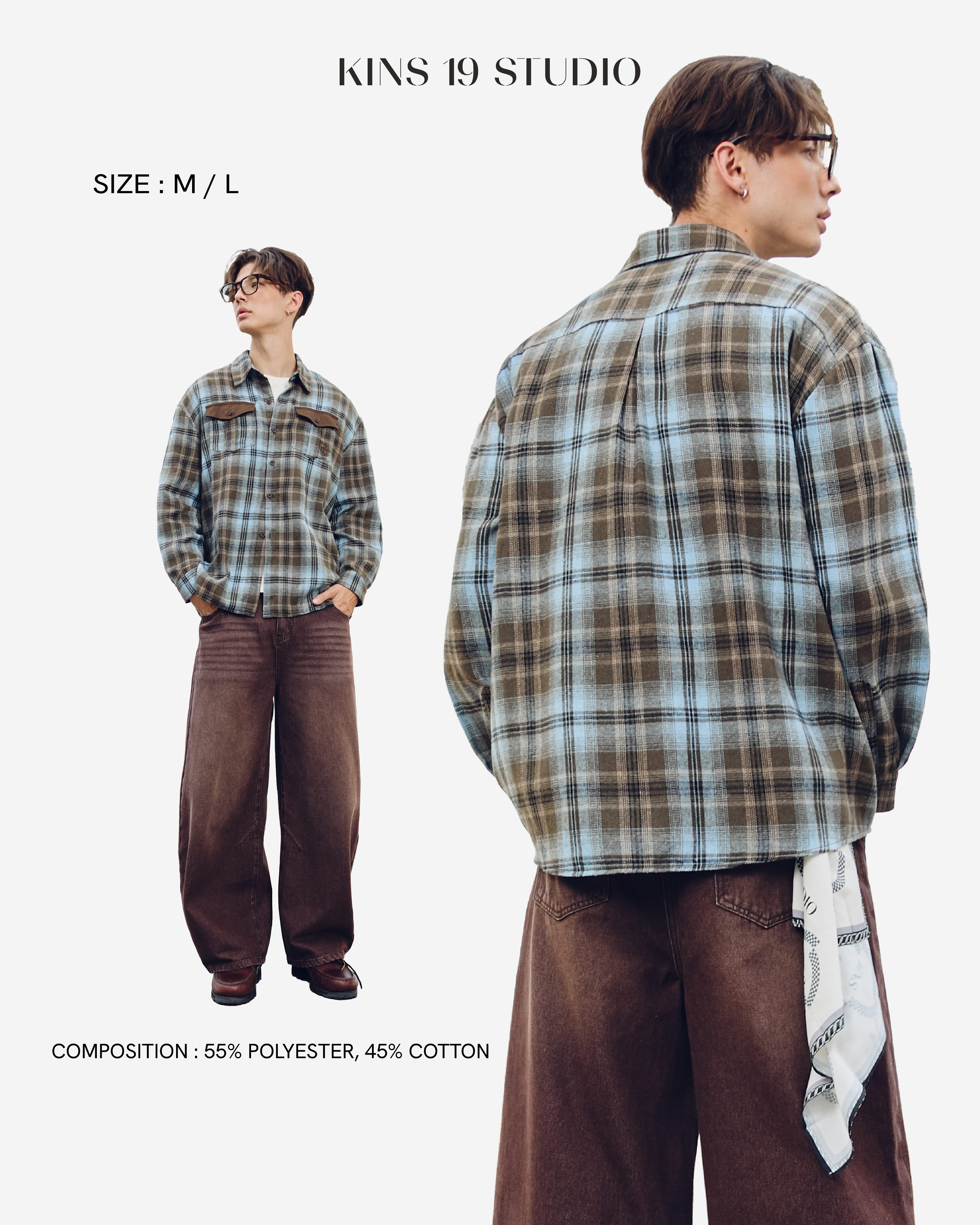 KINS Long Plaid Shirt [KS24]