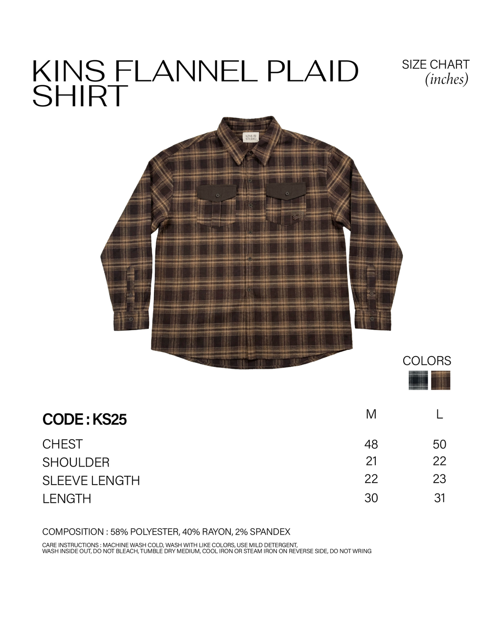 KINS 19 STUDIO | KINS Flannel Plaid Shirt [KS25]