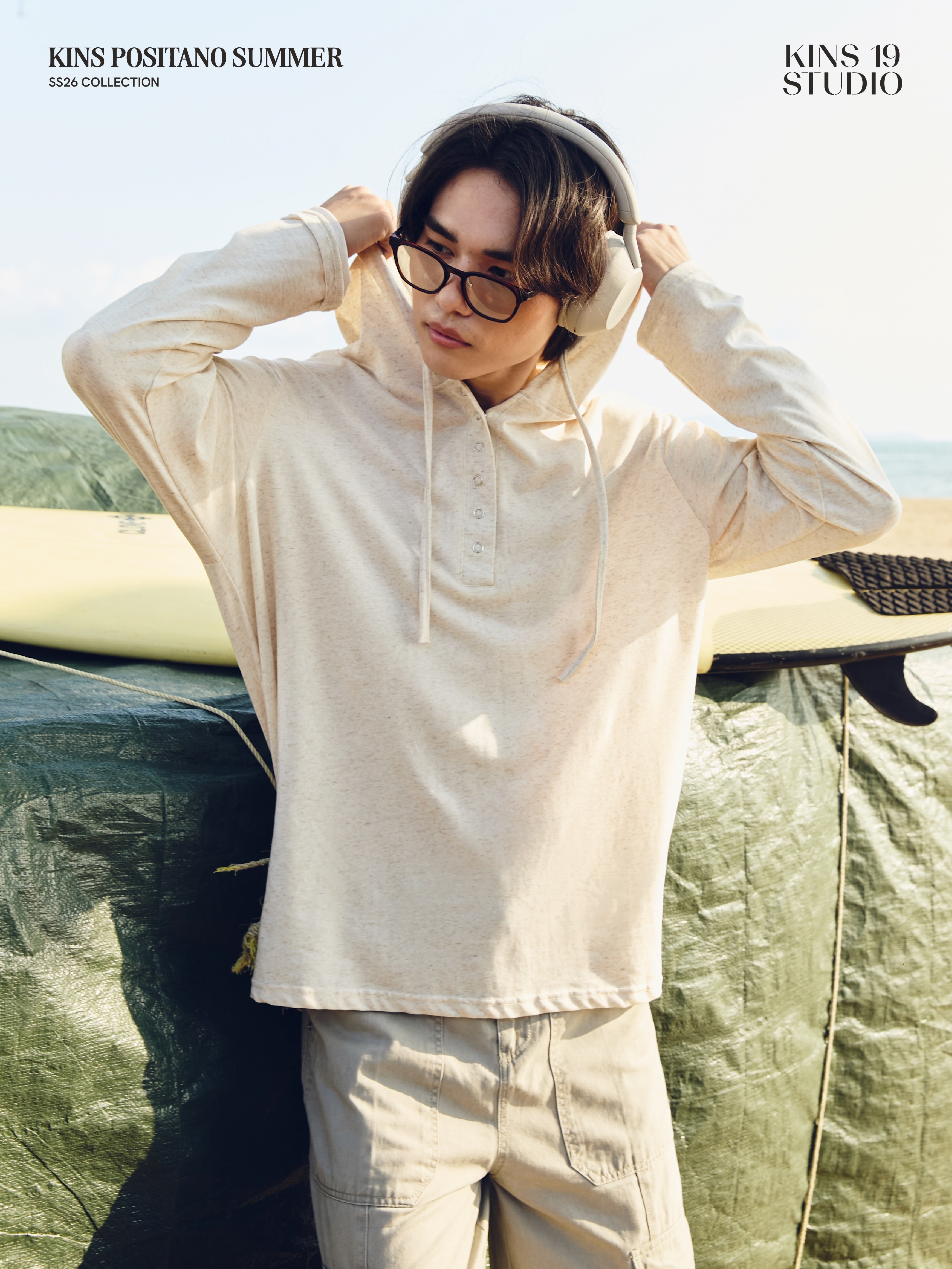 KINS 19 STUDIO | KINS The Mottle Henley Hoodie [KS26]