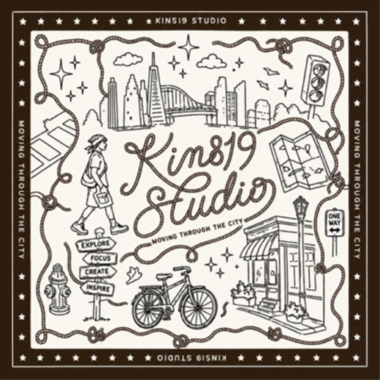 KINS 19 STUDIO |  KINS City Flow Bandana [KSC04]