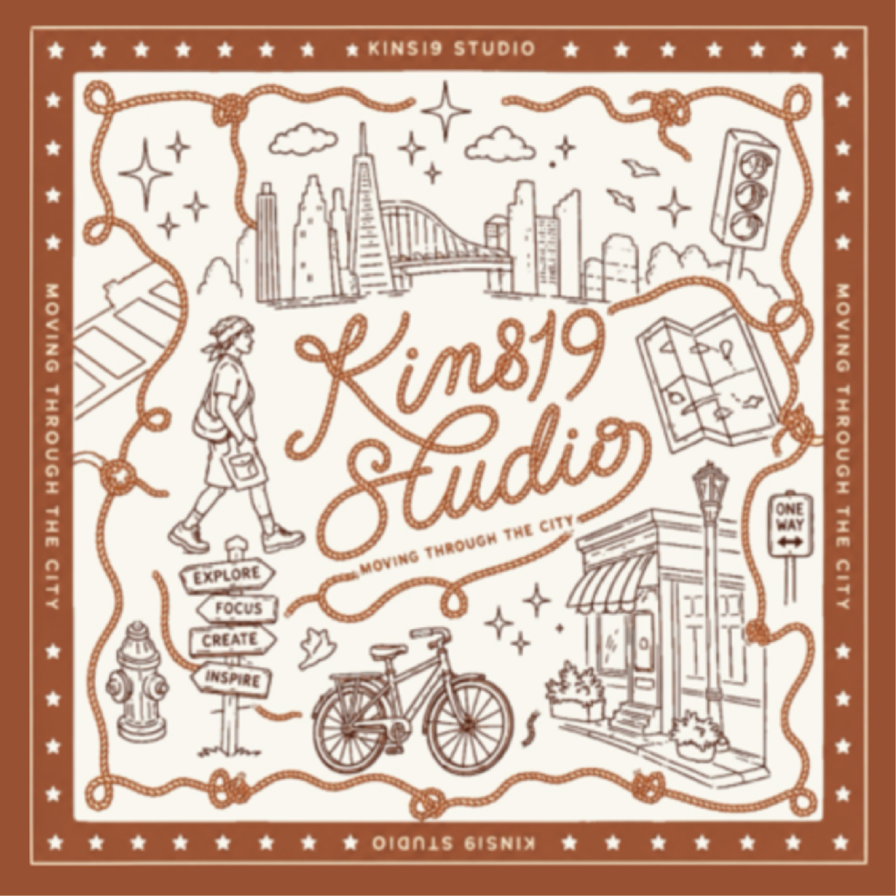 KINS 19 STUDIO |  KINS City Flow Bandana [KSC04]