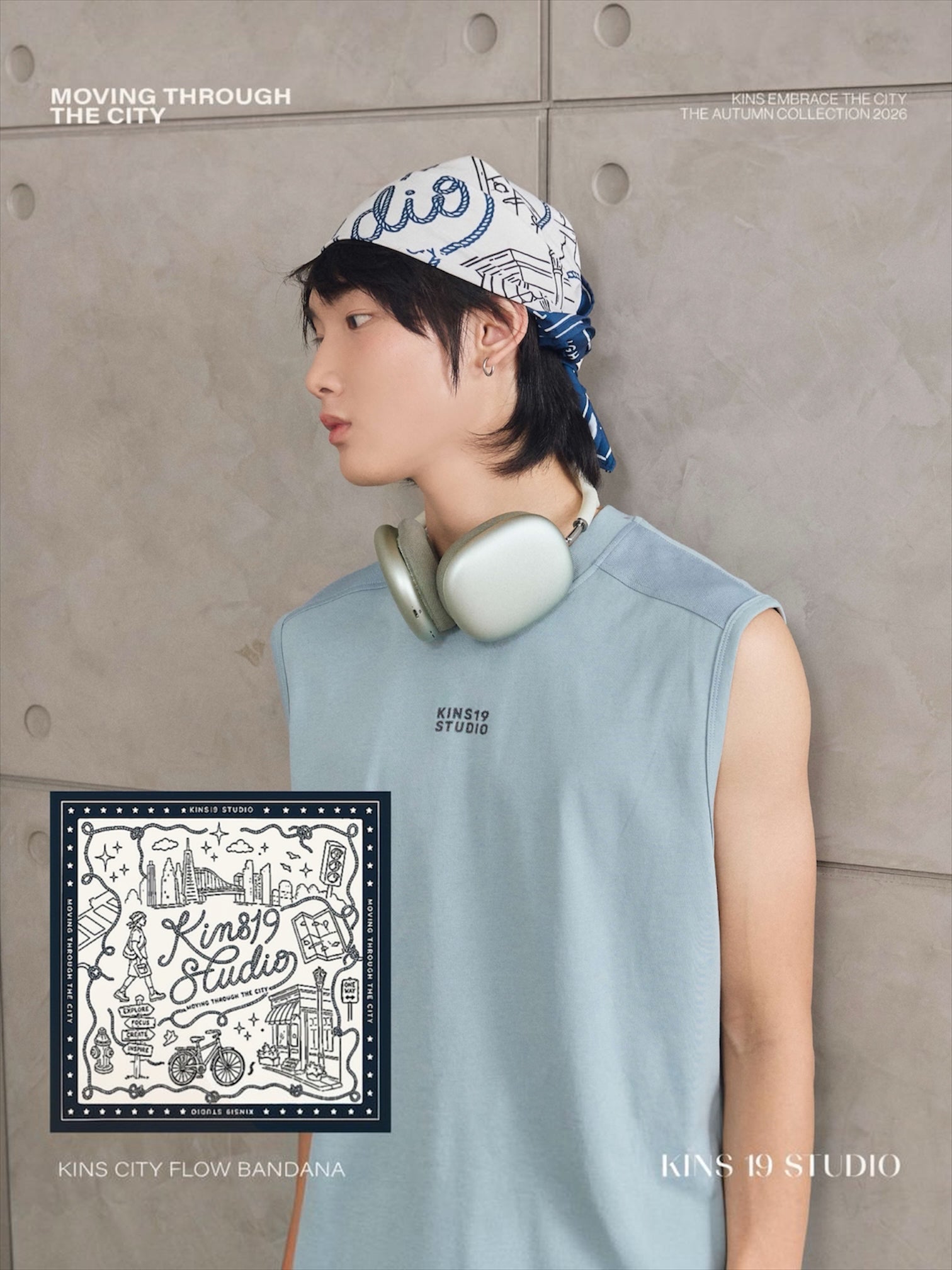KINS 19 STUDIO |  KINS City Flow Bandana [KSC04]