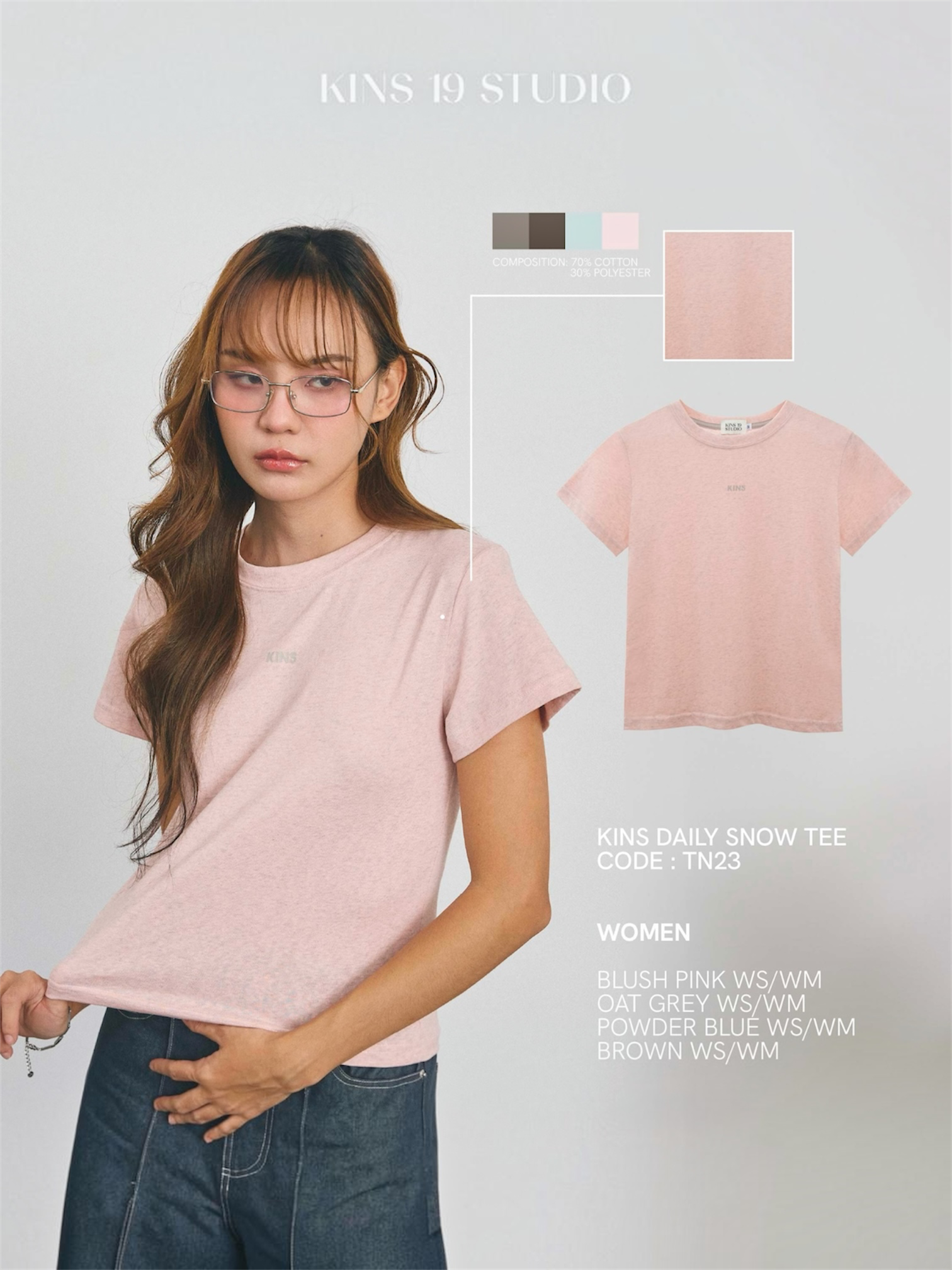 KINS 19 STUDIO |  KINS  Daily Snow Tee  [TN23]