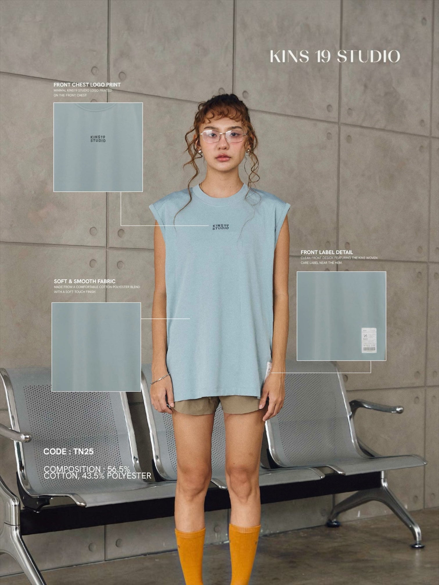 KINS 19 STUDIO |  KINS Motion sleeveless Tee [TN25]