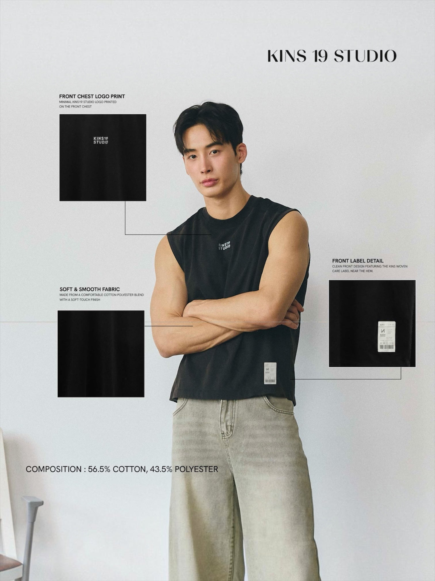 KINS 19 STUDIO |  KINS Motion sleeveless Tee [TN25]
