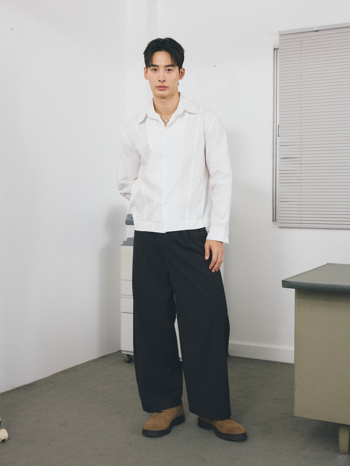 KINS 19 STUDIO |  KINS Pinstripes Loose-Fit Trousers[KN232]