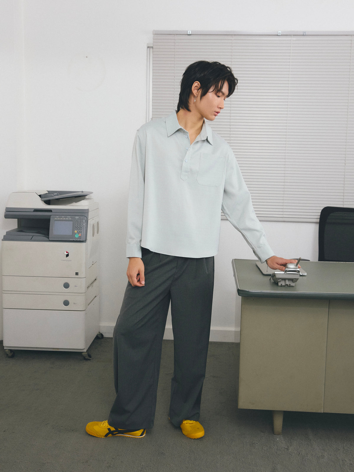 KINS 19 STUDIO |  KINS Pinstripes Loose-Fit Trousers[KN232]