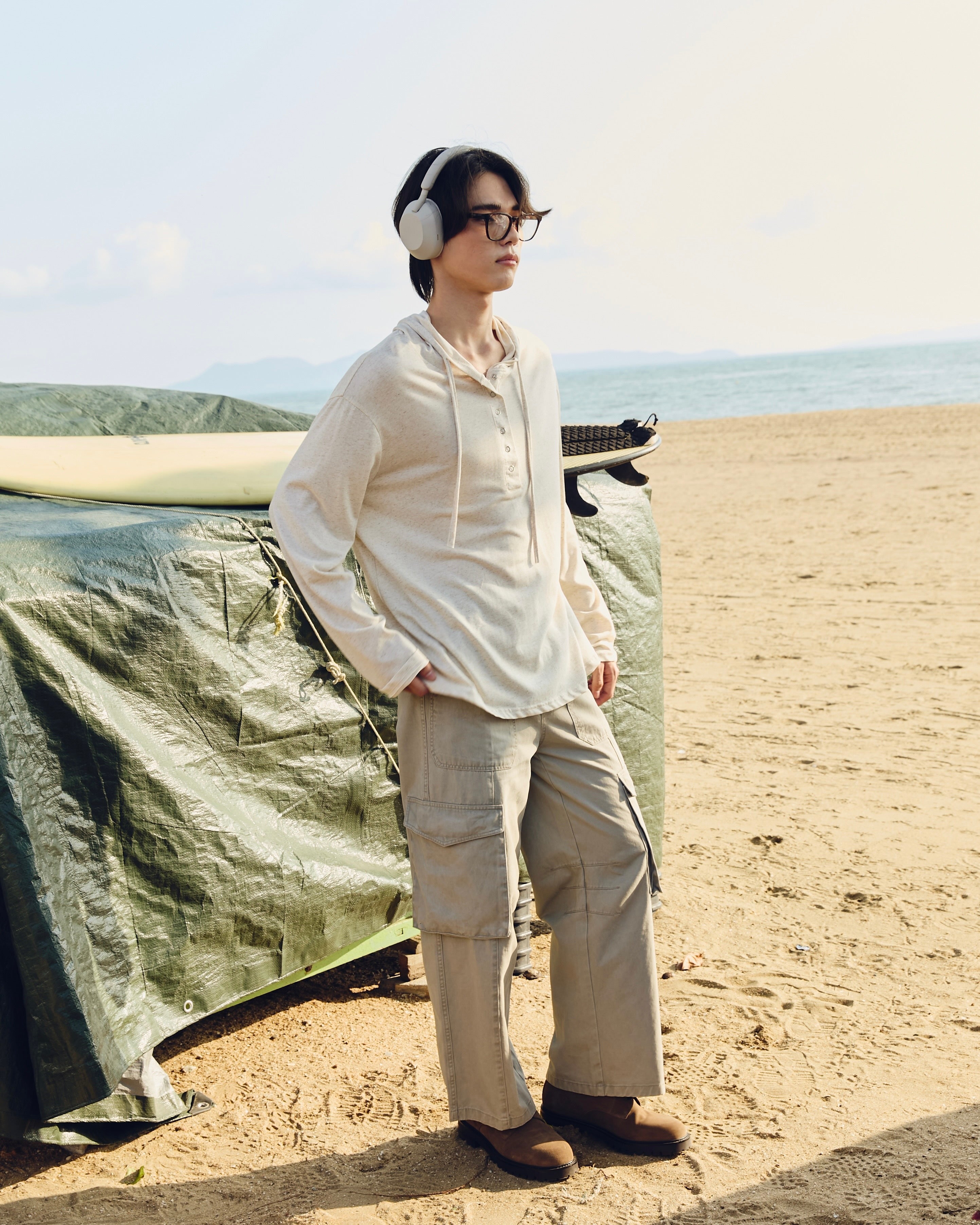 KINS 19 STUDIO | KINS The Mottle Henley Hoodie [KS26]