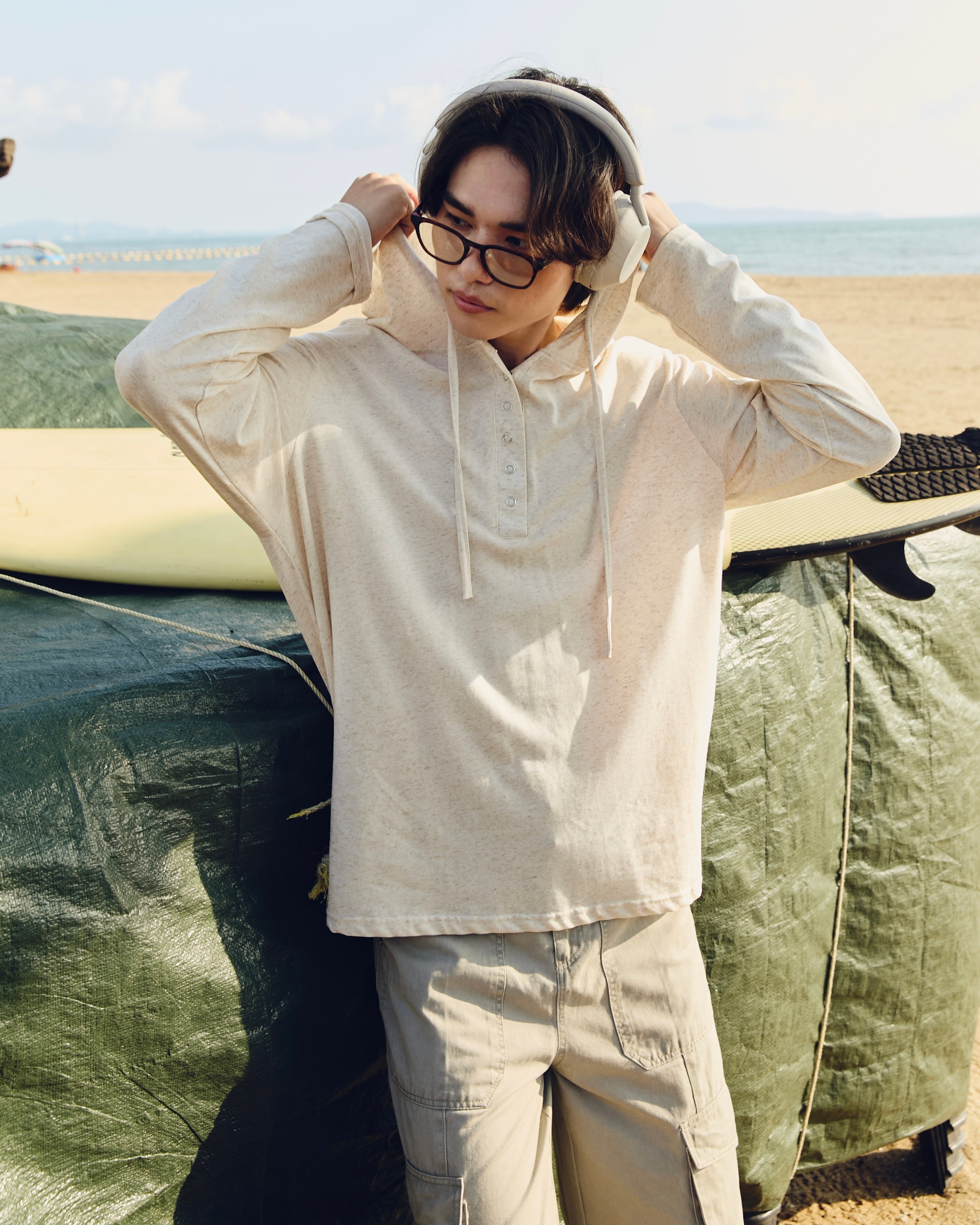 KINS 19 STUDIO | KINS The Mottle Henley Hoodie [KS26]