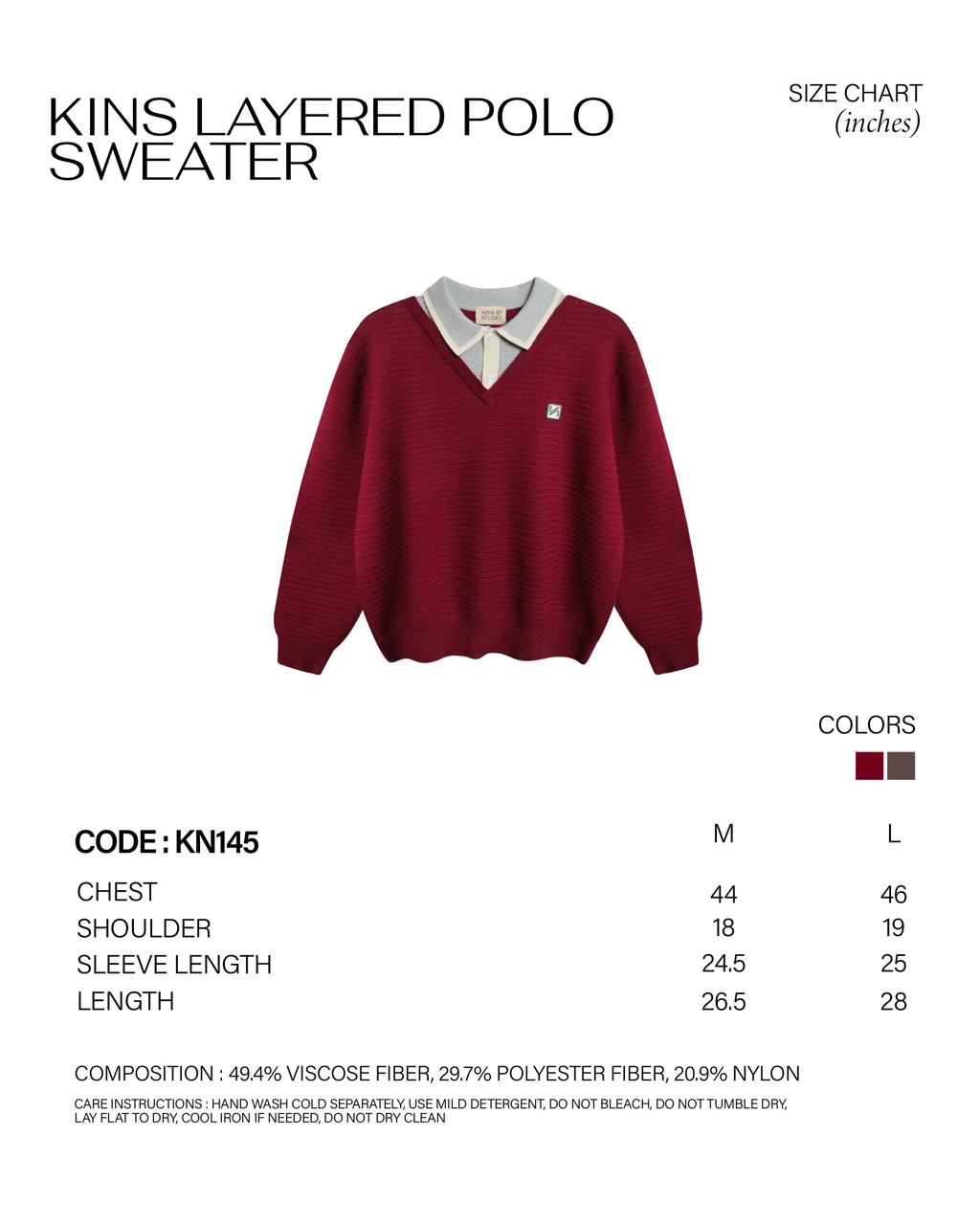 KINS Layered Polo Sweater [KN145]