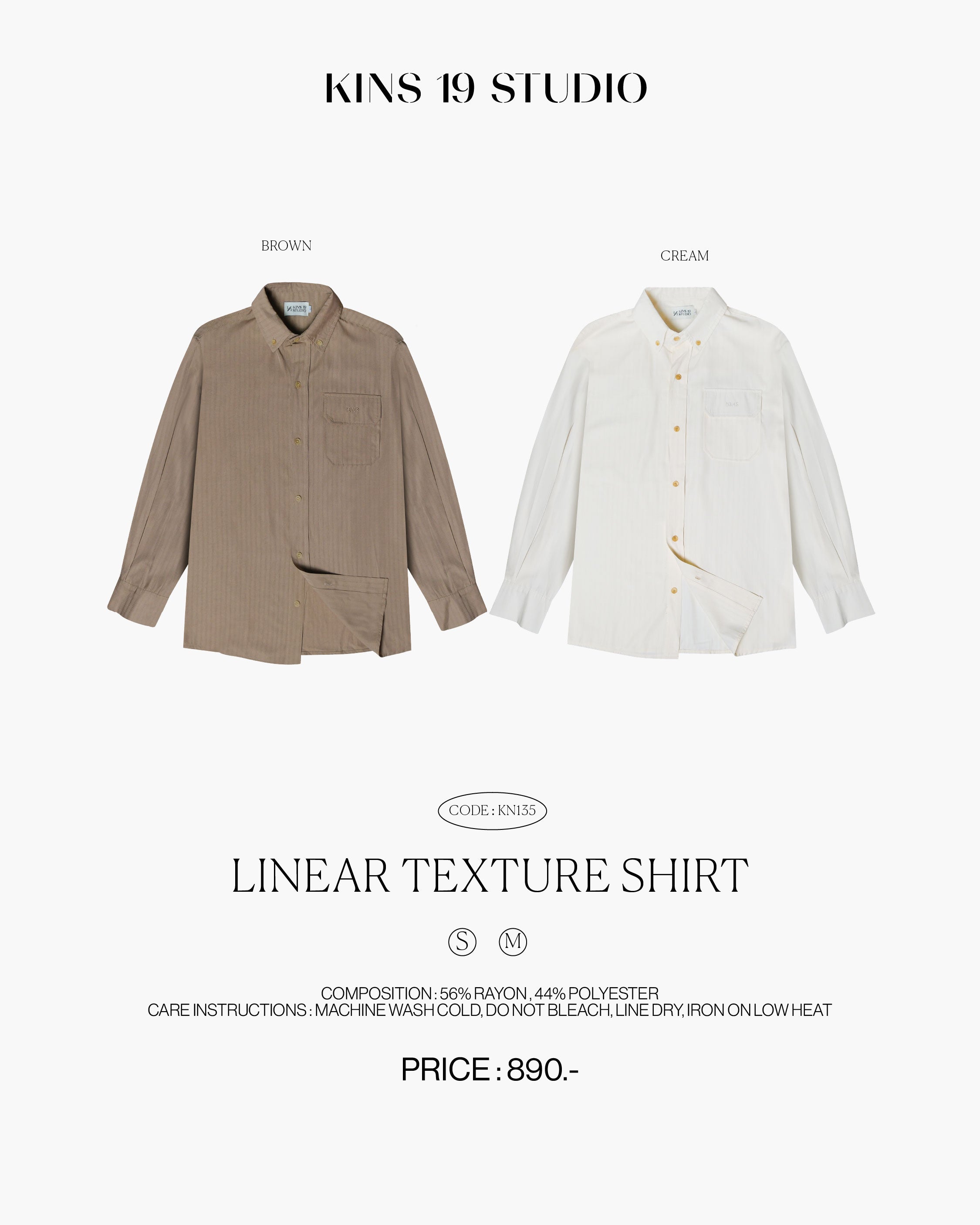 KINS 19 STUDIO |  LINEAR TEXTURE SHIRT [KN135]