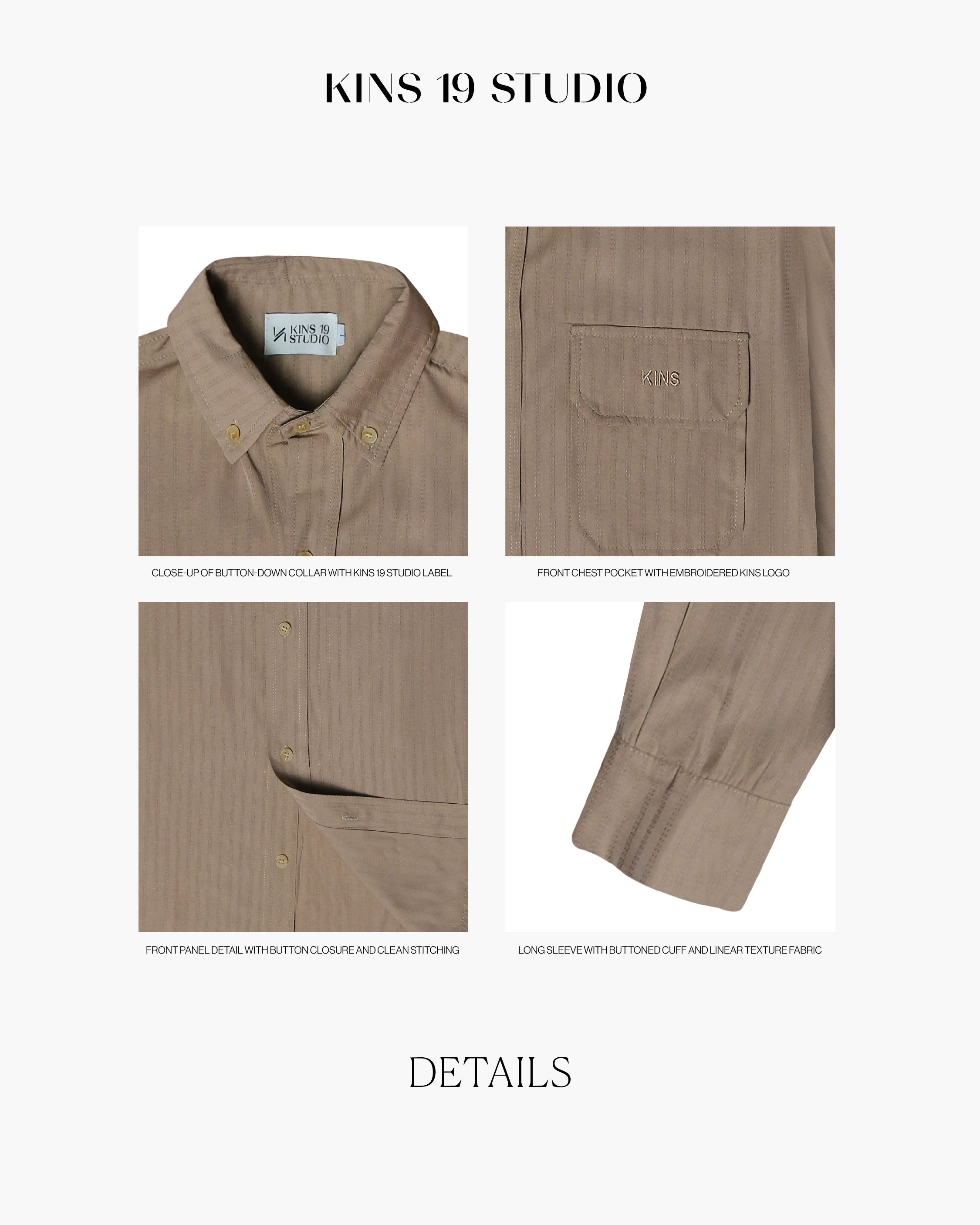 KINS 19 STUDIO |  LINEAR TEXTURE SHIRT [KN135]