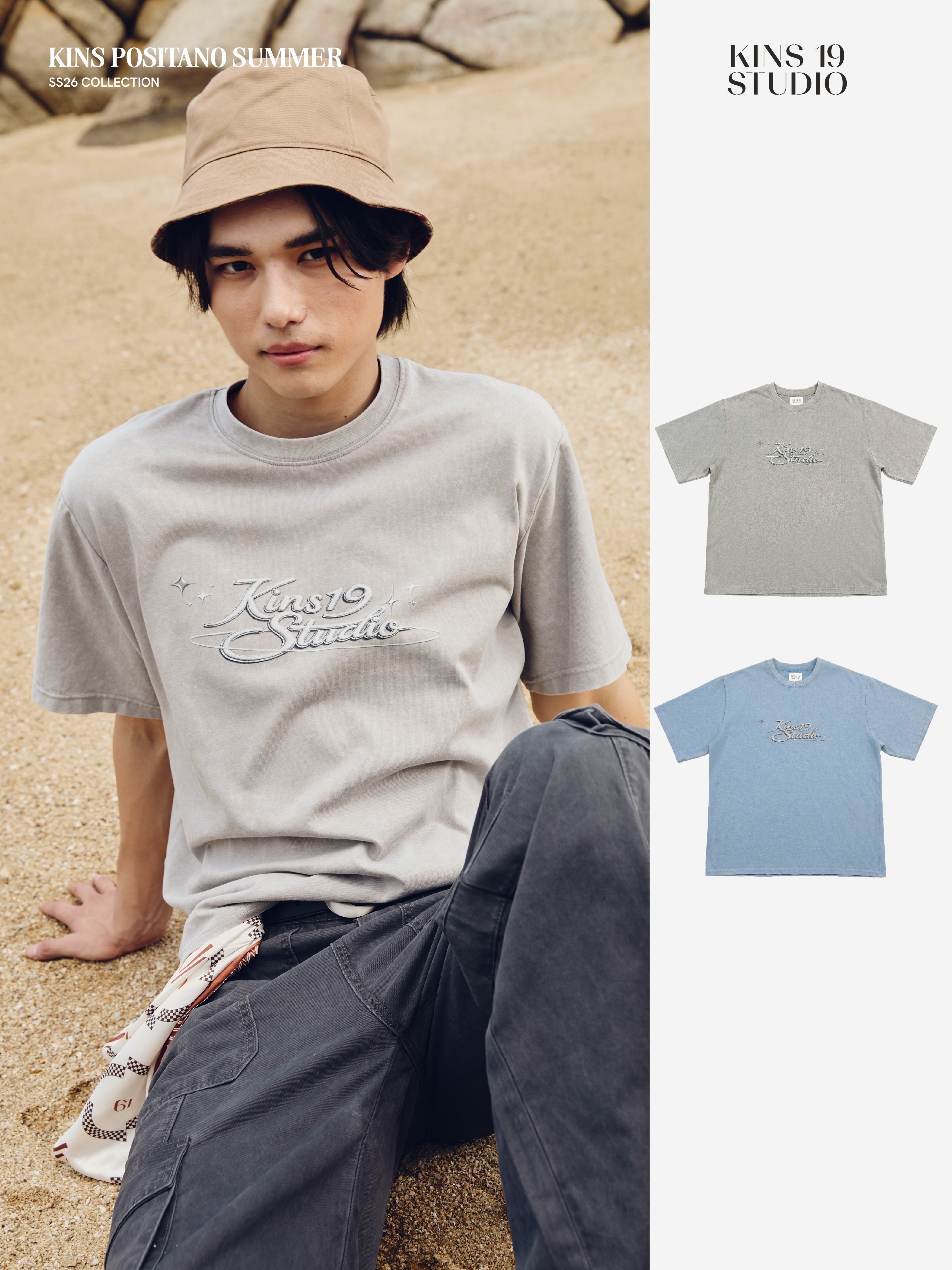 KINS 19 STUDIO |  Kins19 Studio Star Washed Tee [TN21]