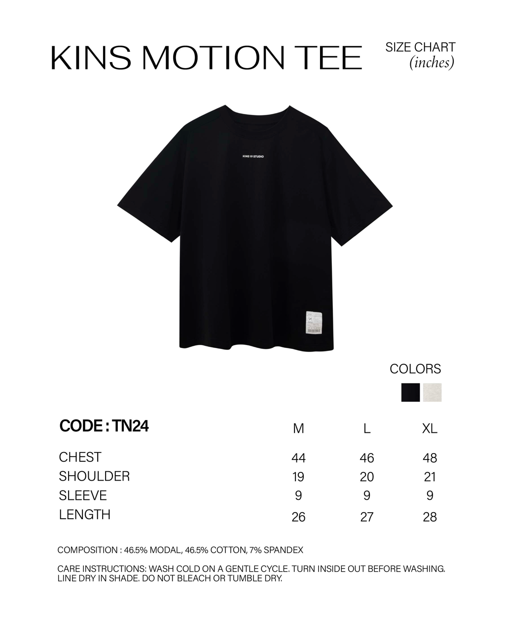 KINS 19 STUDIO |  KINS Motion Tee [TN24]
