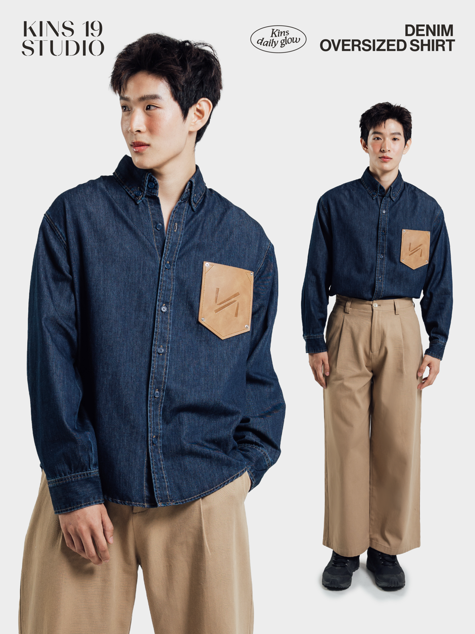 KINS 19 STUDIO |  DENIM OVERSIZED SHIRT [KN324]