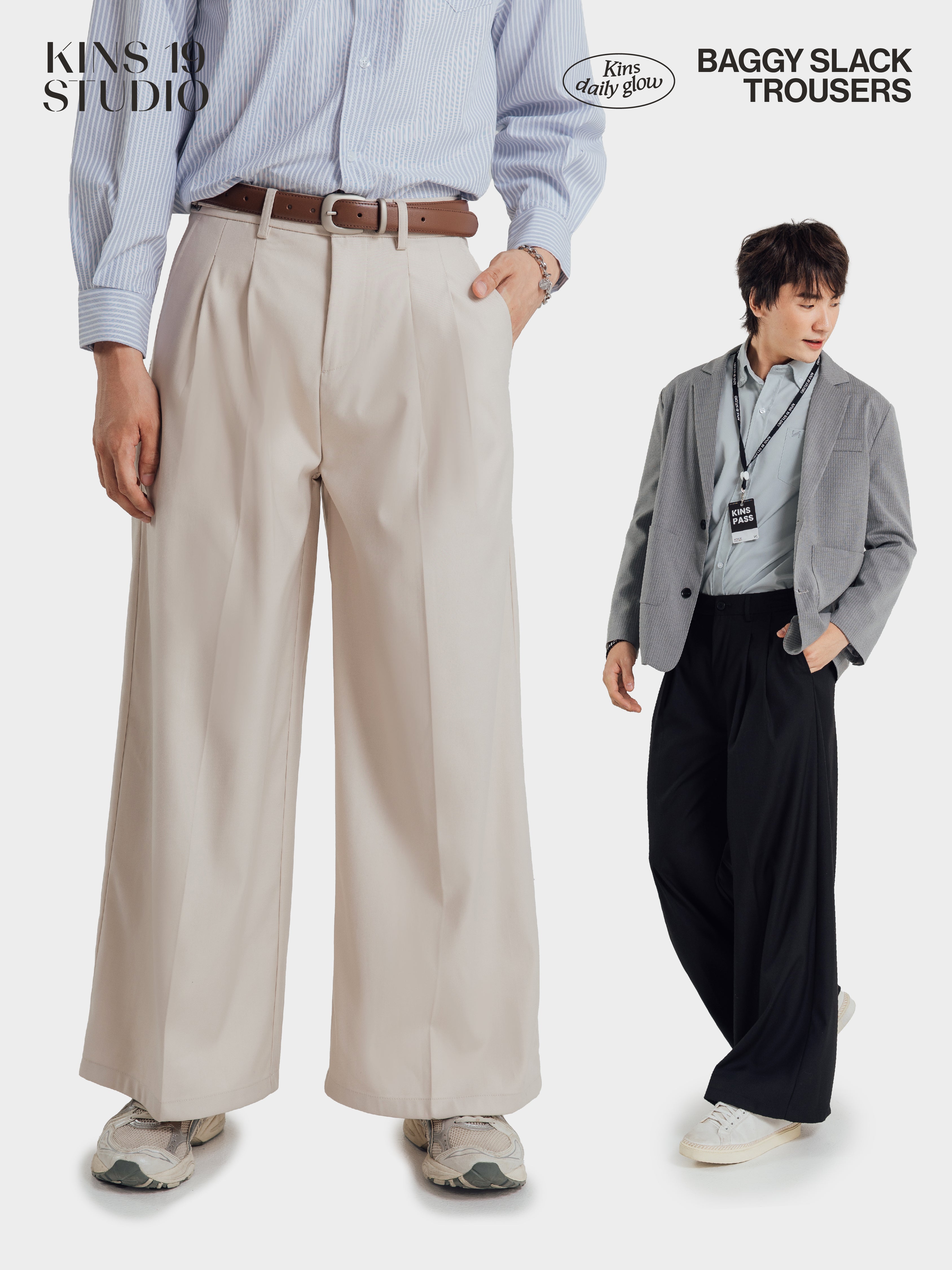 KINS 19 STUDIO |  BAGGY SLACK TROUSERS [KN228]