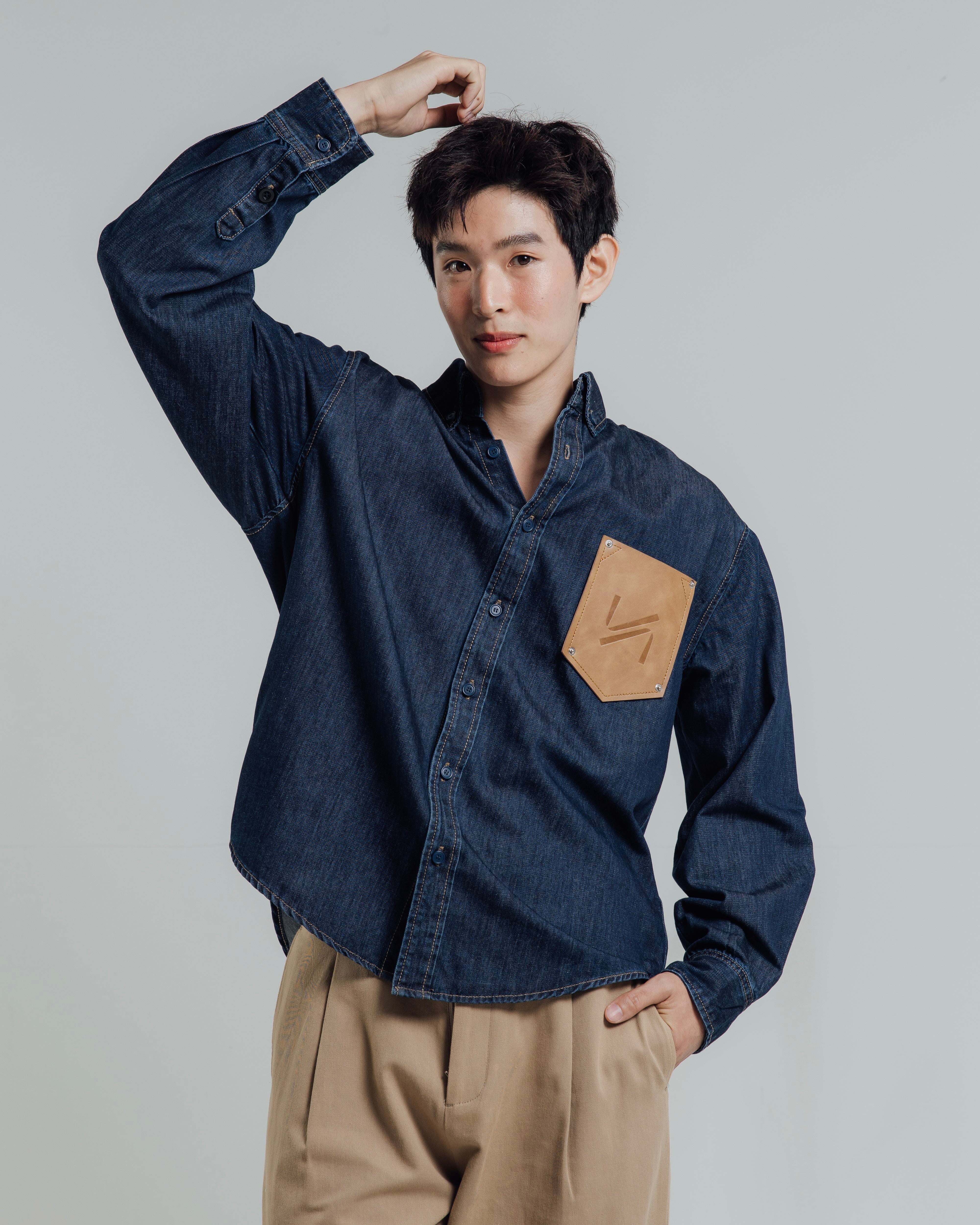 KINS 19 STUDIO |  DENIM OVERSIZED SHIRT [KN324]
