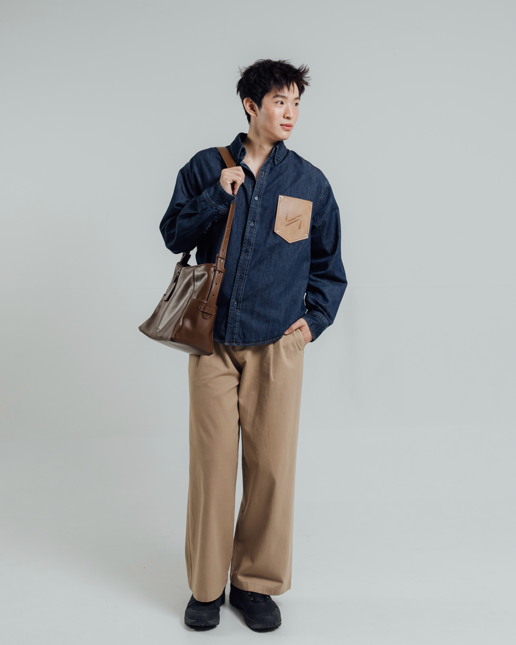 KINS 19 STUDIO |  DENIM OVERSIZED SHIRT [KN324]