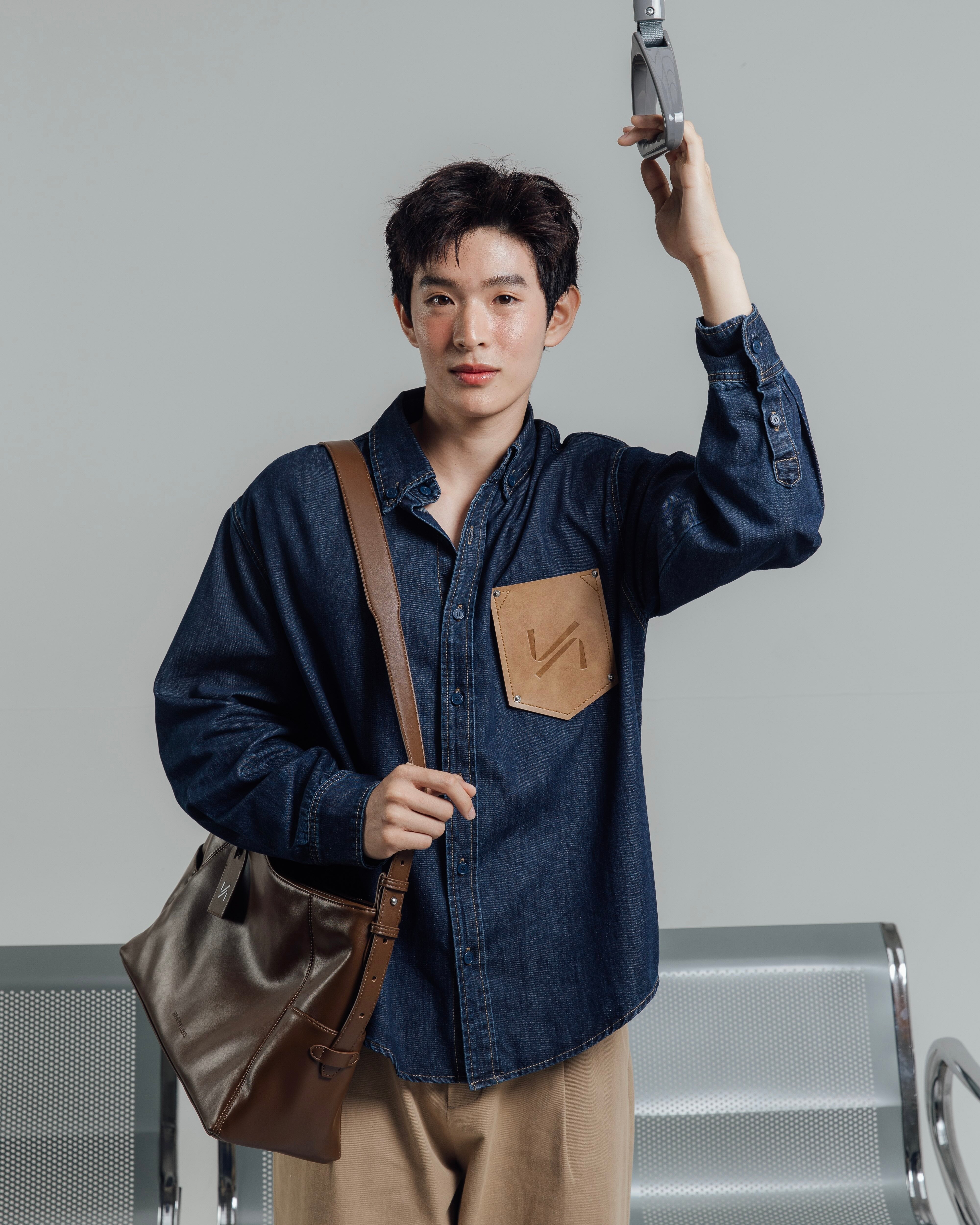 KINS 19 STUDIO |  DENIM OVERSIZED SHIRT [KN324]